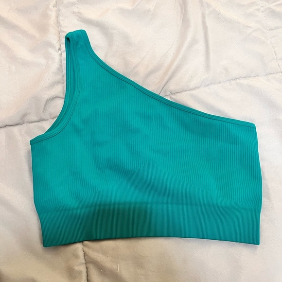 OQQ Tops - OQQ Vibrant Teal Ribbed Top